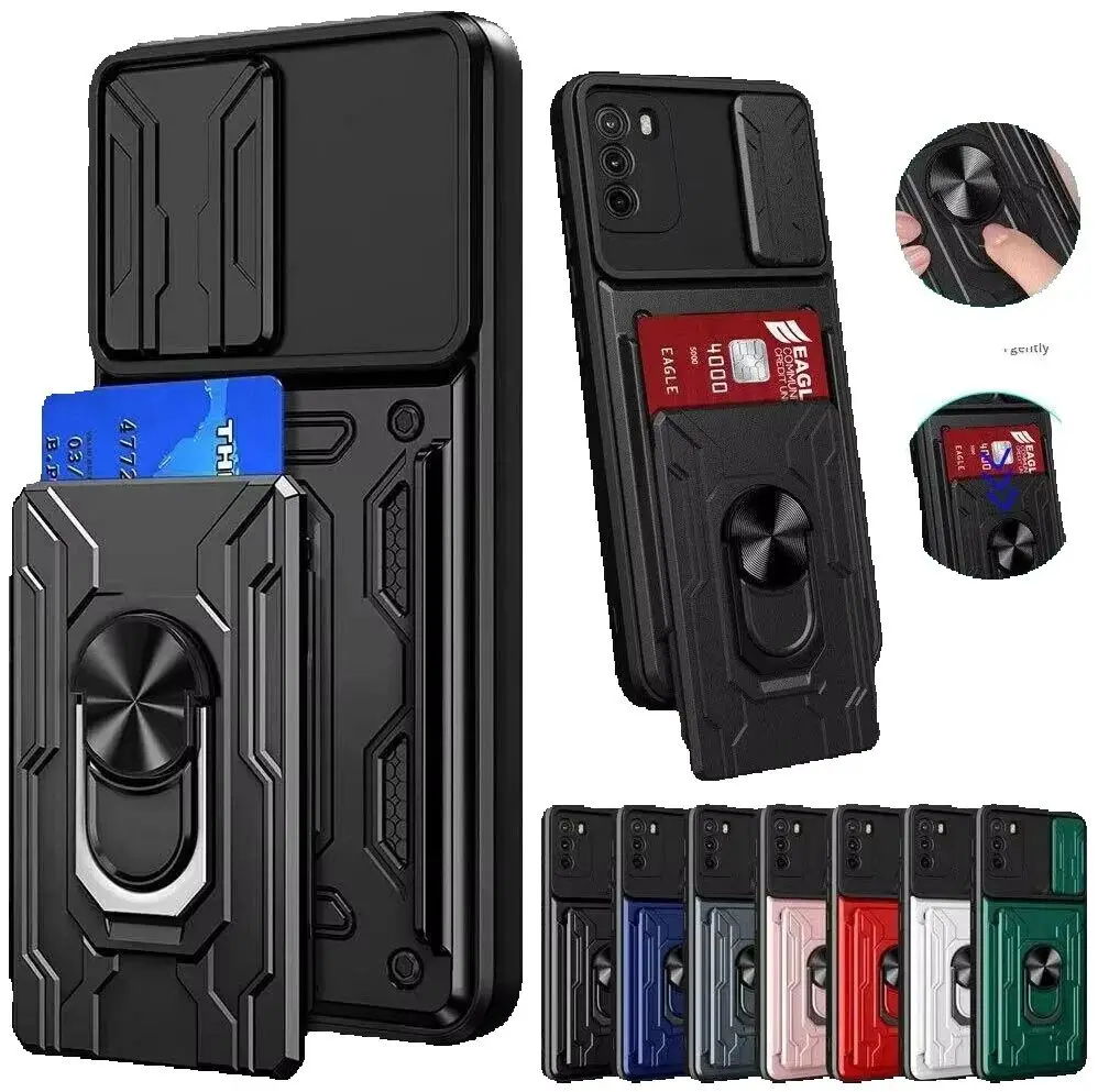 لسامسونج غالاكسي A56 A36 A26 A06 A16 5G A15 A25 A35 A55 غطاء ل A14 A13 A54 A53 حافظة بطاقة الجيب مع حامل حلقة مغناطيسي #2