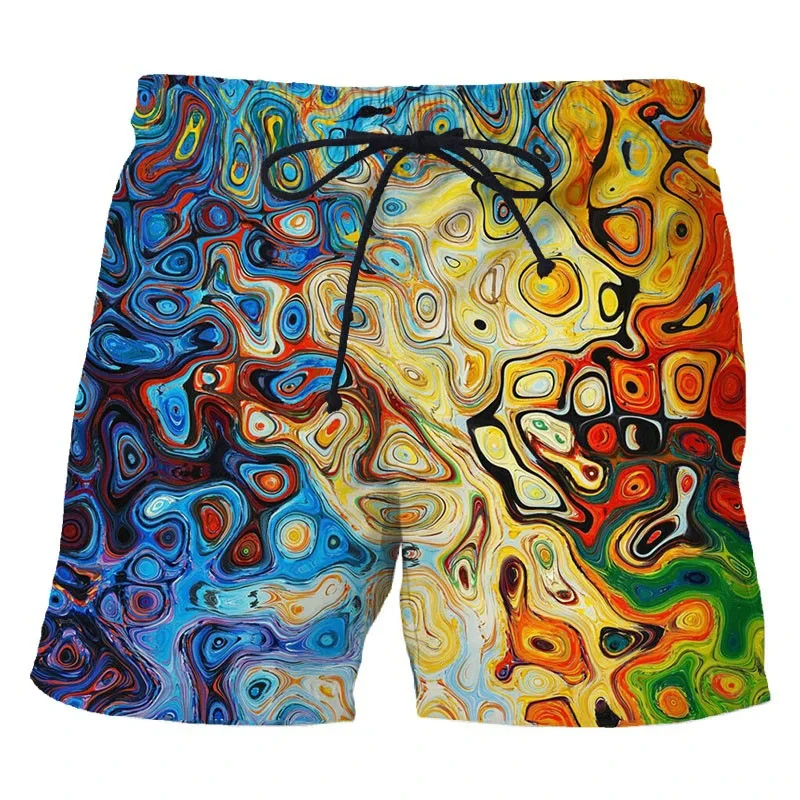 Painted Graffiti 3d Printed Shorts For Men's Street Personality Trend Short Pants Color Variety Summer Clothing Short Trousers