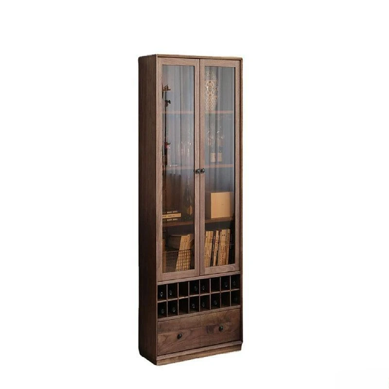 Simple North American Black Walnut Multifunctional Living Room Wine Cabinet