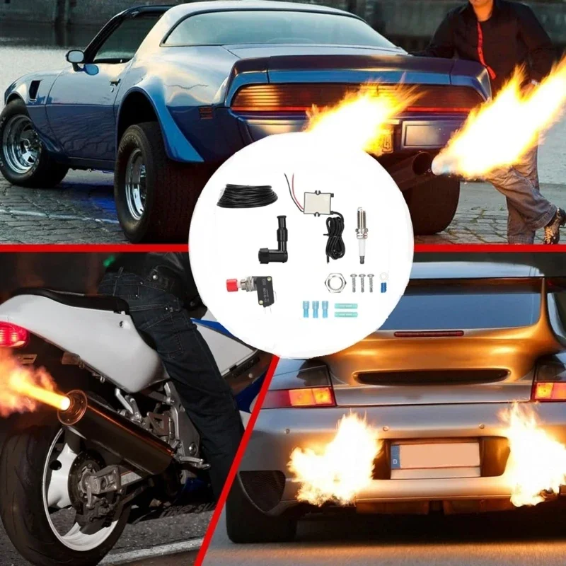 -Einzelner Flammenwerfer für Motorräder, Flammenwerfer, Motorrad-Modifikationsteil, Zubehör, einfache Installation