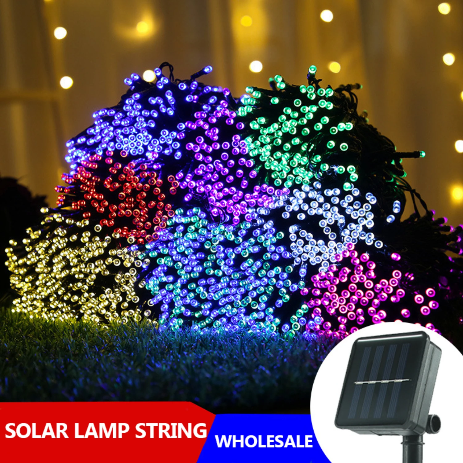 Gorgeous Solar Powered Flower Wreath Fairy String Light for Outdoor Garden Christmas Wedding Party Decoration - Available in 100