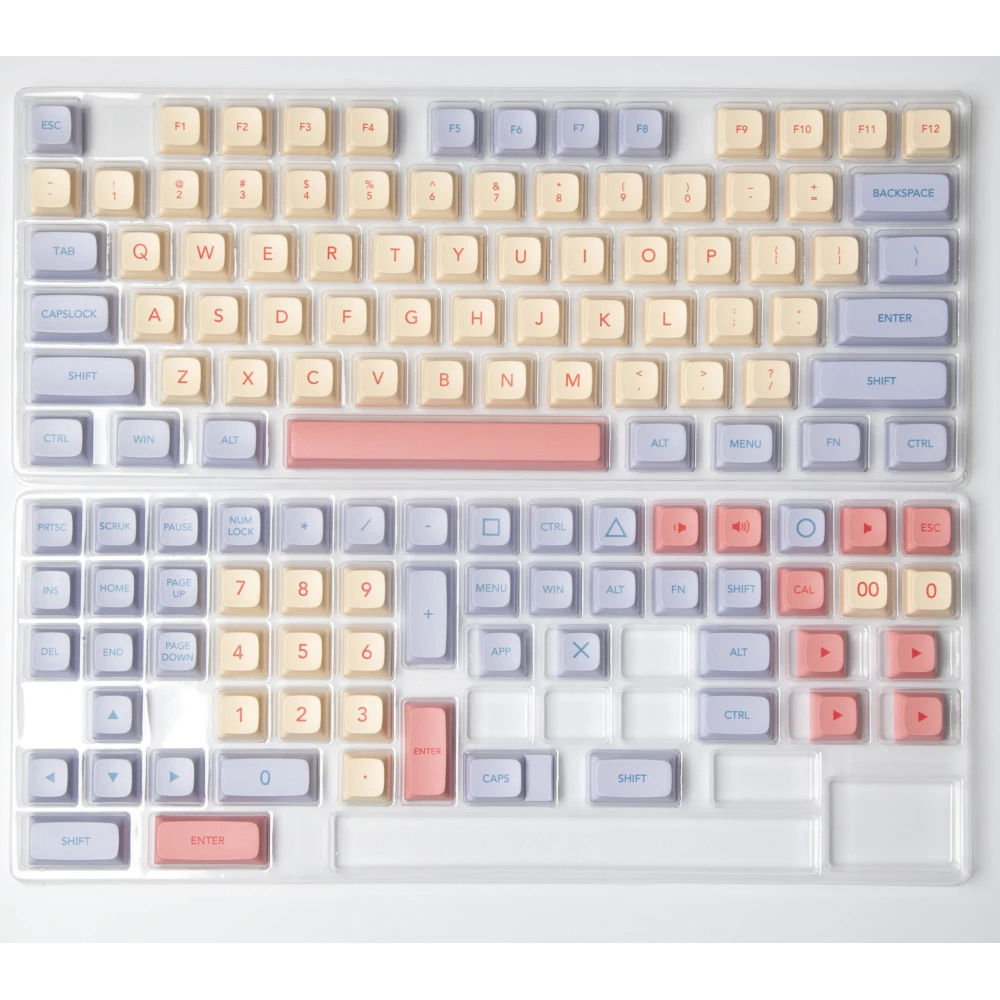 Marshmallow teclas de 132 teclas pbt sublimação de corante xda perfil para mx switch fit 61/64/68/87/96/104/108 teclado xda keycaps