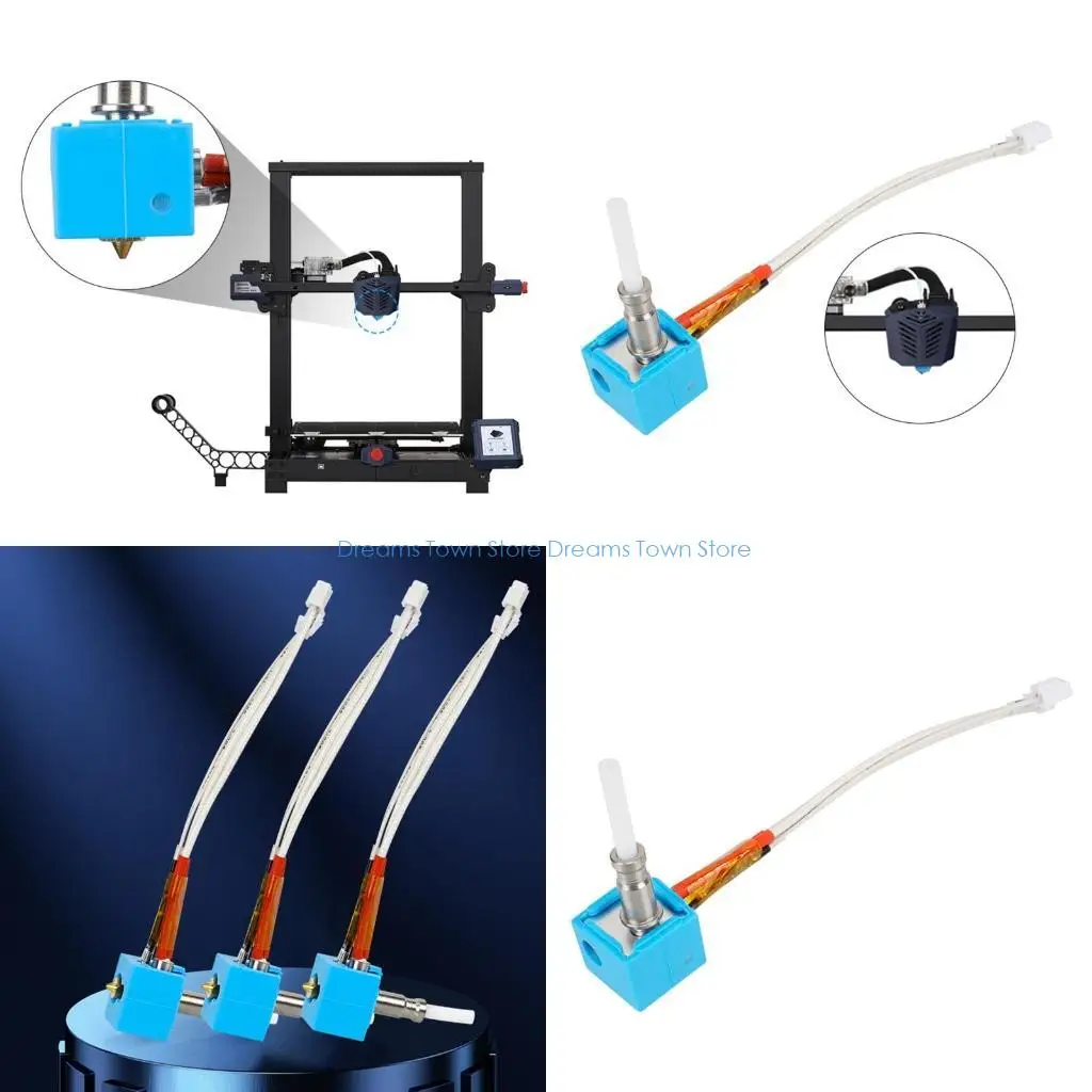 HX6A 3D Printer Hotend Nozzle Assembled with 40W 24V Heater Block Thermistor