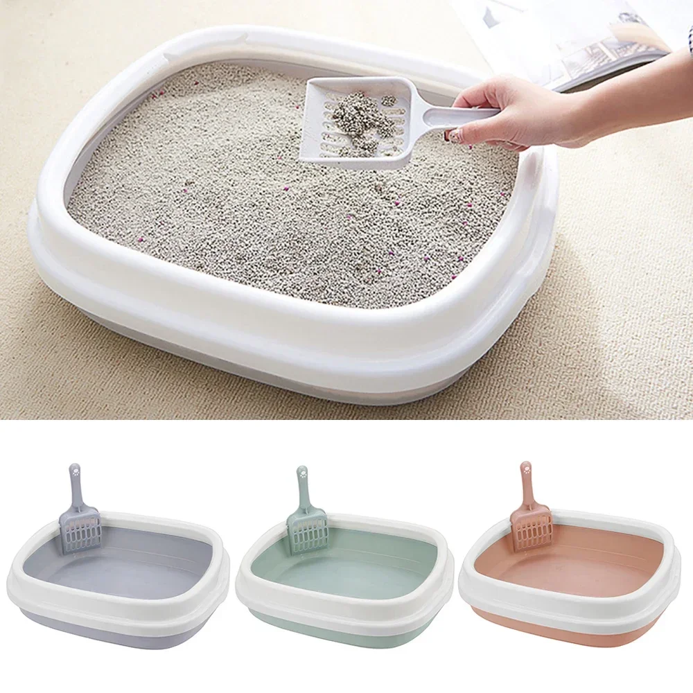 

1 Set Anti-Splash Dog Toilet Cat Litter Box Pet Toilet Bedpan Cat Dog Tray with Scoop Excrement Training Sand Litter Box