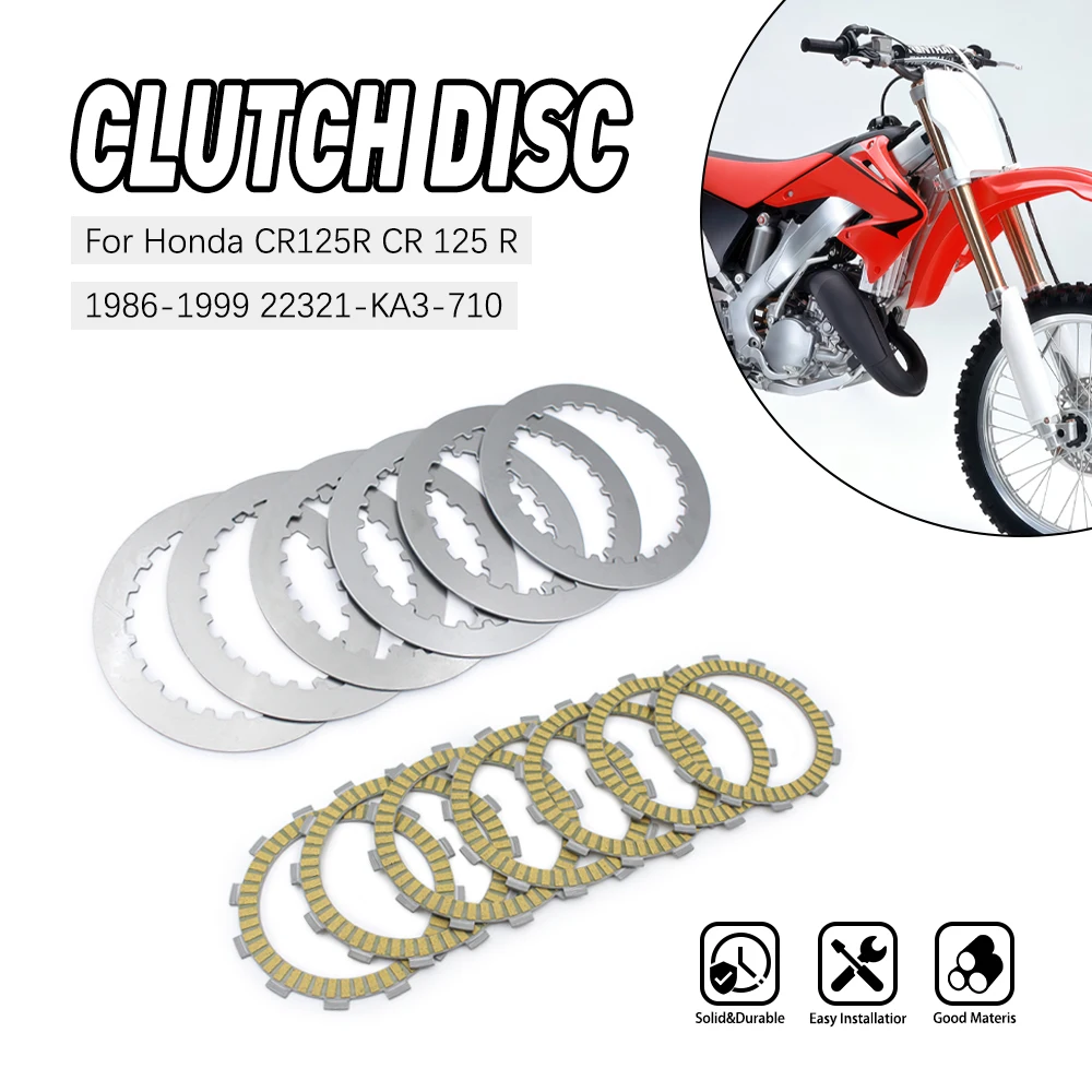 

High Quality And convenient Motorcycle Clutch Friction Disc Plate Kit For Honda CR125R RF 1985 Parts 22321-KA3-710 22201-KS6-700