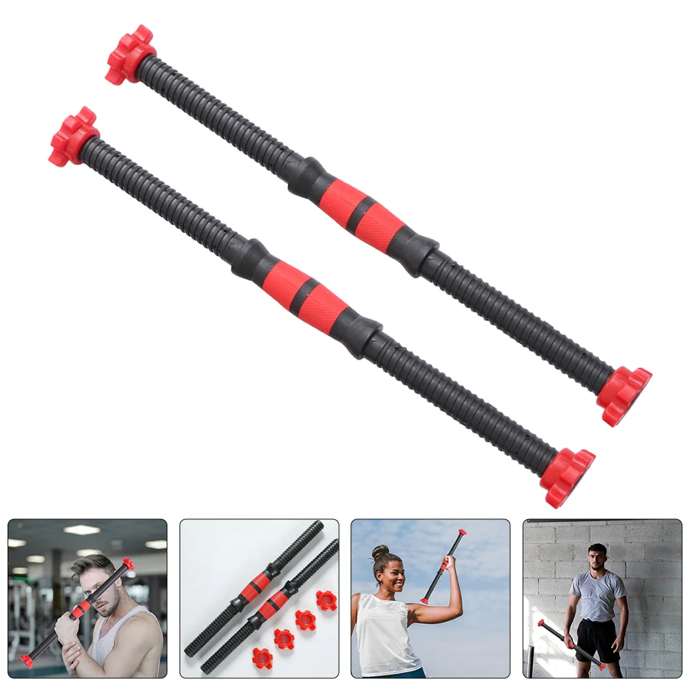 

2 Pcs Dumbbell Bar Dumbbells Barbell Rod Handle Pole Extension Fitness Steel Accessories
