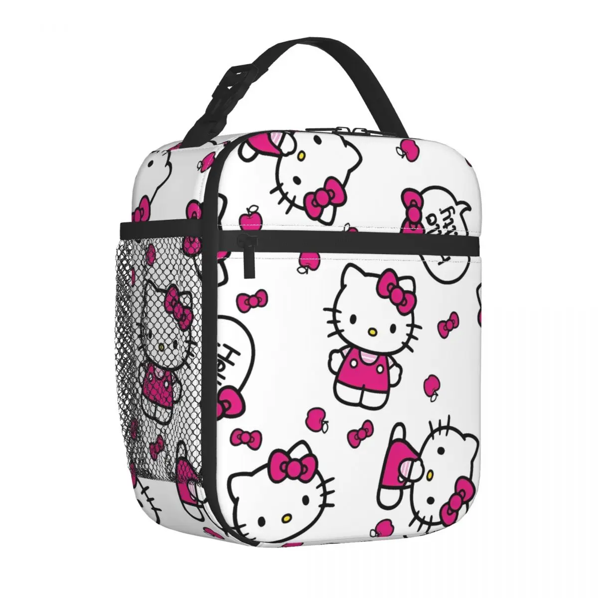 

Изолированные сумки для обеда Hello Kitty с милым мультяшным узором, большая многоразовая сумка-холодильник, сумка-тоут, ланч-бокс для работы, путешествий, сумка Bento