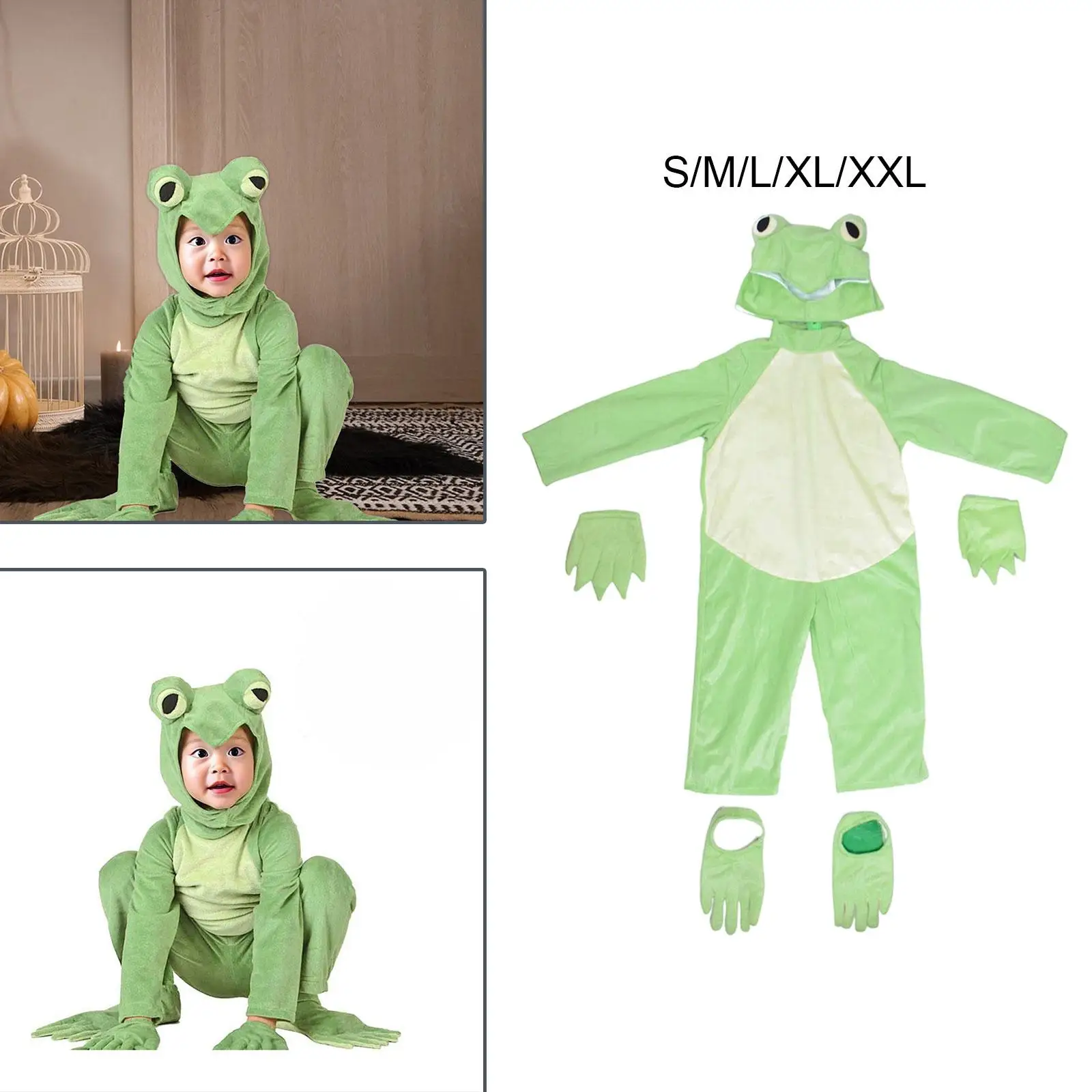 キッズカエルコスチュームセット面白い仮装衣装コスプレ誕生日カーニバル用