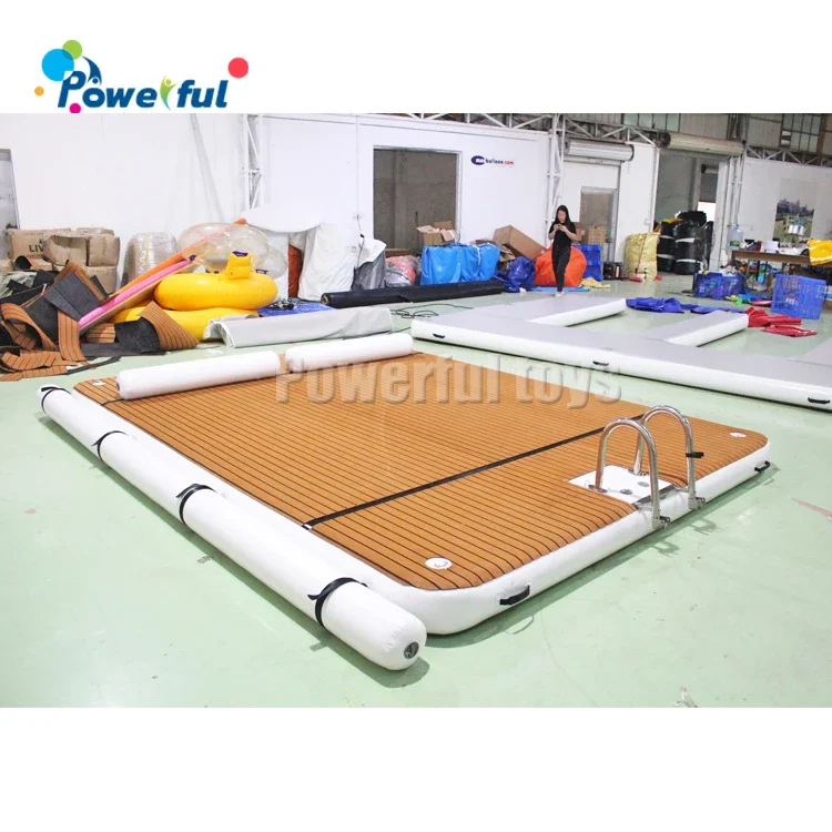 U shape inflatable floating dock for motorboat inflatable jet ski dock