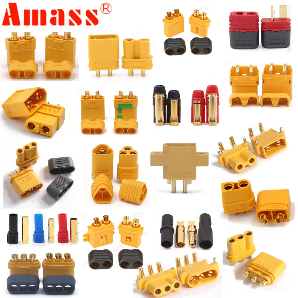 10 x Amass XT60+ XT30U XT60U XT90 XT90-S MR60 MR30 XT60PW XT90PW XT30PW AS150 XT150 XT60-P MR30PB MT30 MT60 Connector (5 Pair )