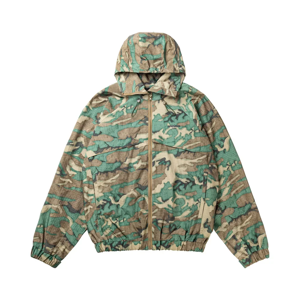 Camouflage Jacket Men Streetwear Fashion Loose Casual Outdoor Techwear Hooded Bomber Jacket Cityboy Coat Unisex Outerwear