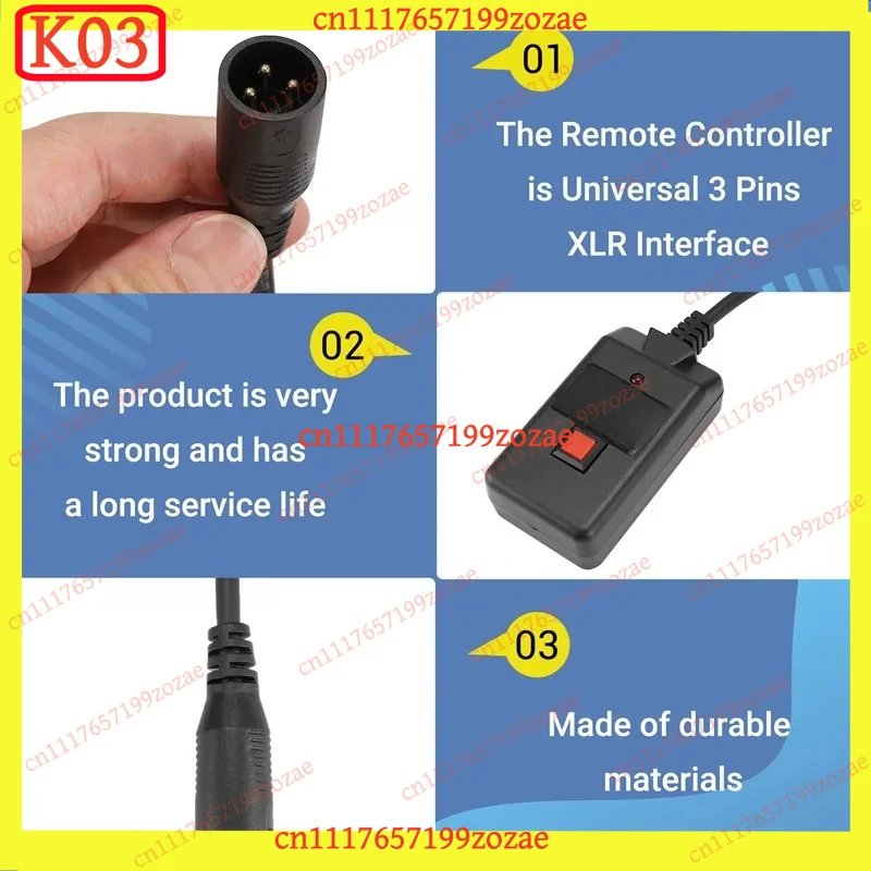 K03 Portable 3-Pin Wireless Remote Receiver 90-240V for Stage Smoke Machine 400-1500W DJ Fog, Replacement Parts