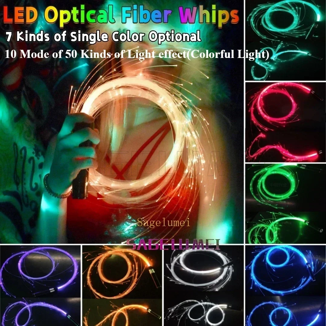 Fouet à Fibre Optique LED Rechargeable par USB, Fouets Multicolores à 360 °, pour brevChang, Filet Lumineux pour ix