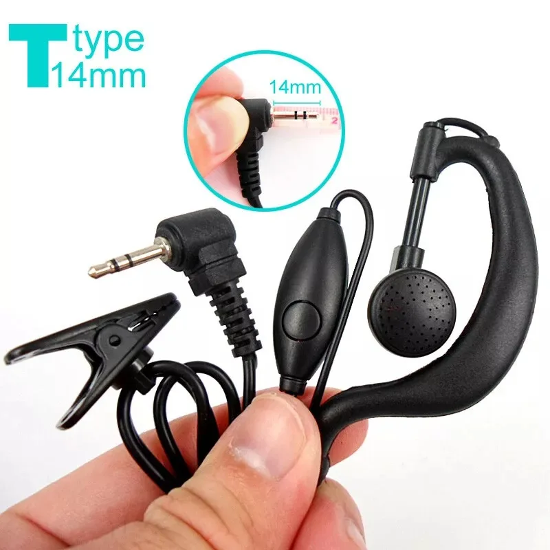 PTT 2.5mm 1 Pin Earhook Earphone T Type Headset for Motorola Talkabout Portable Radio TLKR T4 T5 T6 T6200 T6220 T280 T5900 FR50