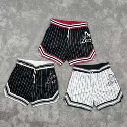 Mens Shorts Basketball Sports Training Jogging Gym Bodybuilding Slim Stripe Varsity Street Summer Beach