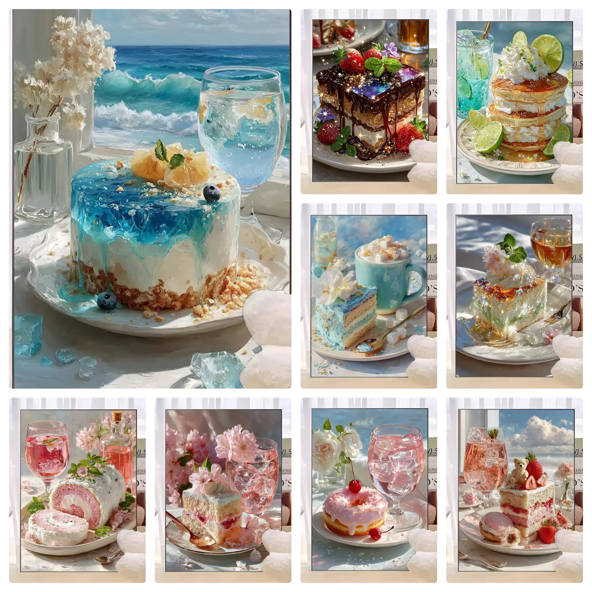 Kristalldiamant-Malerei Stickerei Kuchen Heimdekoration Großformat Kreuzstich-Malerei Mosaik DIY Neuankömmling