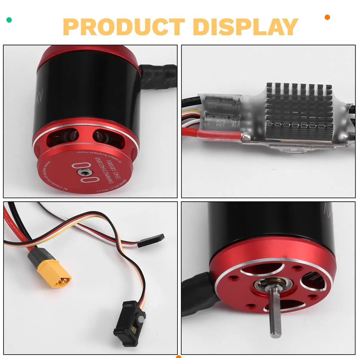 

OKgood 3542 Outrunner Brushless Motor AM32 Programming 80A ESC with Black Gearbox for 1/10 RC Crawler Car SCX10 TRX4 TRX6,B