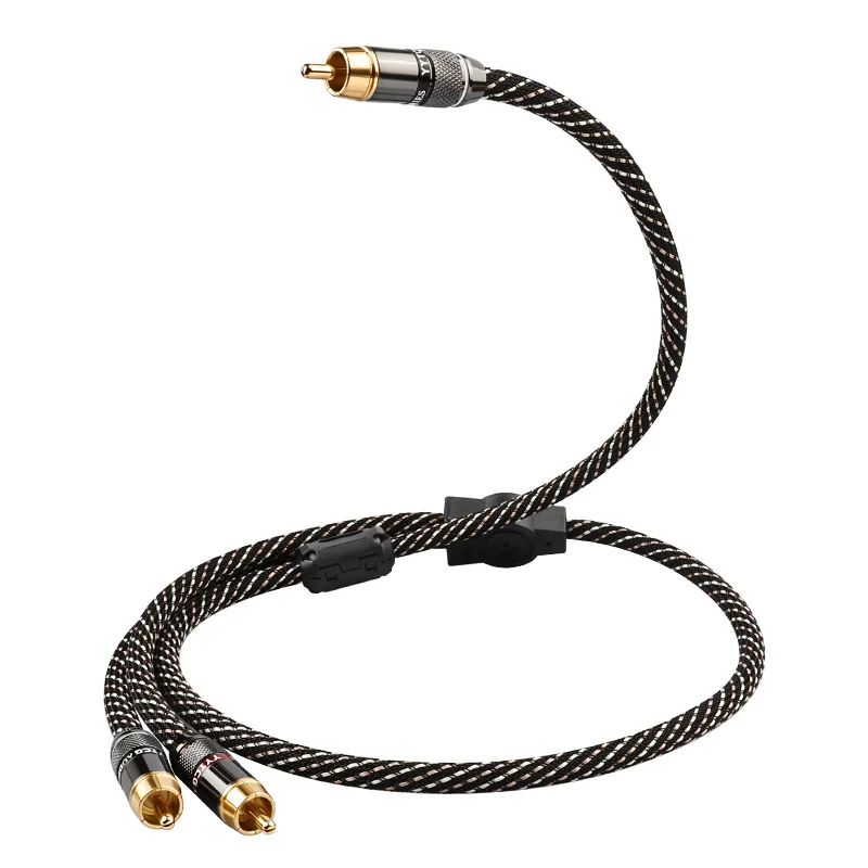 YYTCG HIFI rca to 2rca audio cable 6N OFC Subwoofer Y Cable RCA 1 Male to 2 Male Audio cable for Speaker,DVD, TV, Amplifier