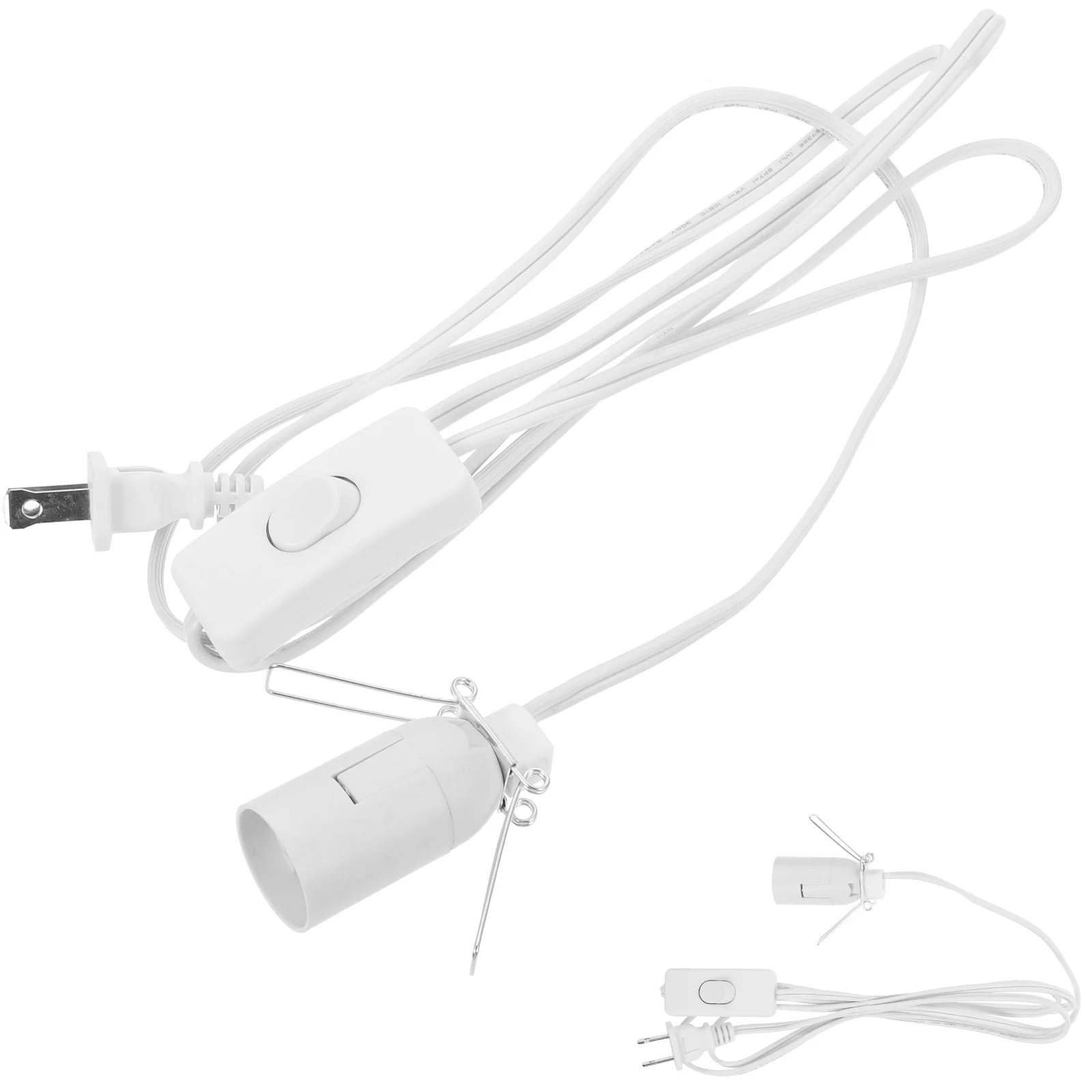 

2 Pcs E12 Wire Power Cord for Light Socket Plug with Pvc Crystal Plastic