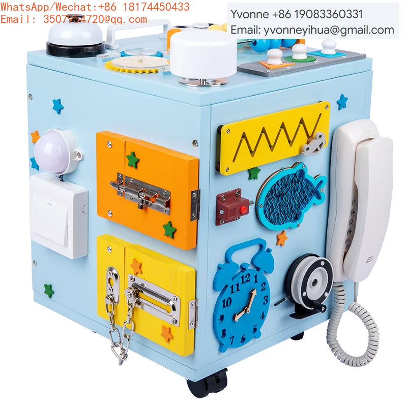 

Multi-function Child Montessori Wooden Activity Early Educational Toy Shape Match Rotating Music Box Toys For Kids Indoor Games
