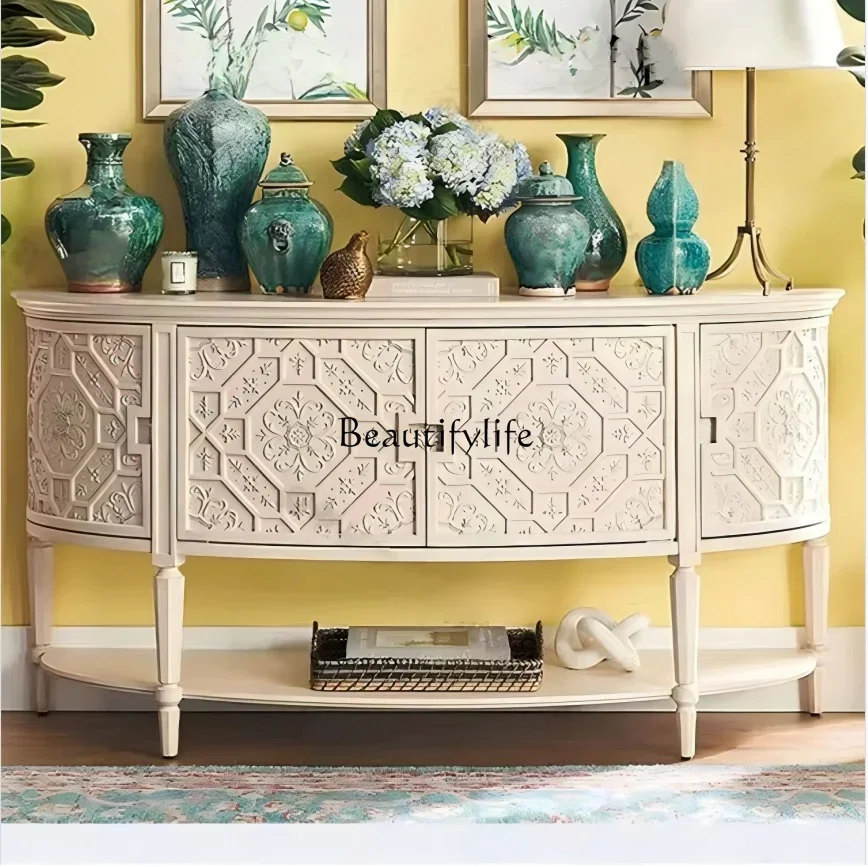 

09z.French retro home entrance cabinet household wall partition cabinet locker