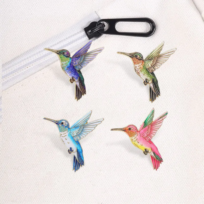 12-teiliges Set bunter Emaille-Anstecker mit Papageien- und Kolibri-Motiven, Kakadu-, Ara- und fliegenden Vogel-Anstecker, Tier-Metallbrosche, Revers-Accessoire, Geschenk – Detail 3