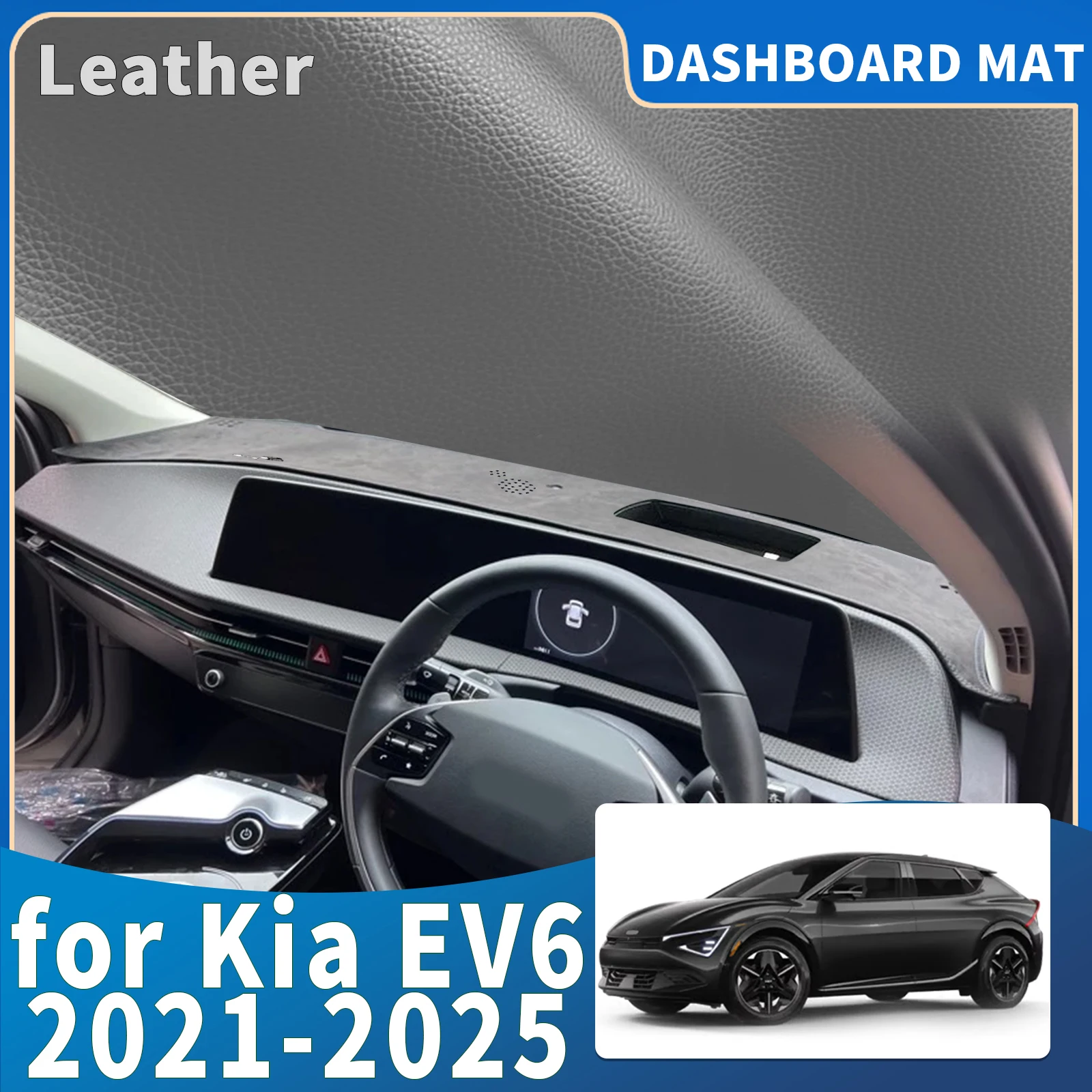 

fit for Kia EV6 Air GT GT-Line 2021-2025 LOGO Dashmat Dashboard Cover Pad Protective Carpet Leather DashMat Sunshade Accessories