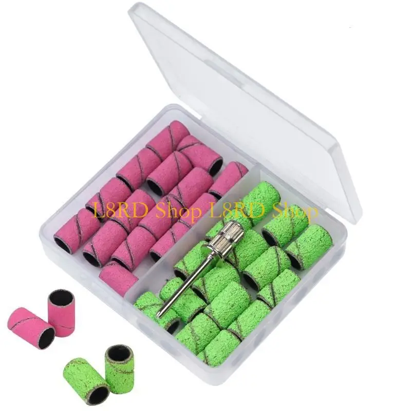 L8RD 30Pieces Electric Machine Drill Bits Sanding Bands Set for Nail Drill File Acrylic Nails Gel Removing Pedicur