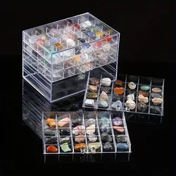 Crystal Display Case - Transparent Plastic Storage Box For Natural Stones, Rocks & Gemstones Collection