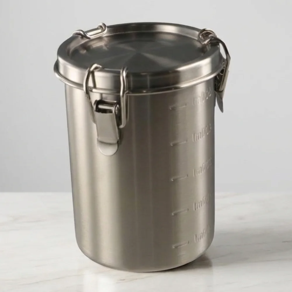 520/1000/1600/2500ml Stainless Steel Storage Tank Leak-Proof Grain Storage Box With Scale Sealed Food Storage Containers Beans - view 3