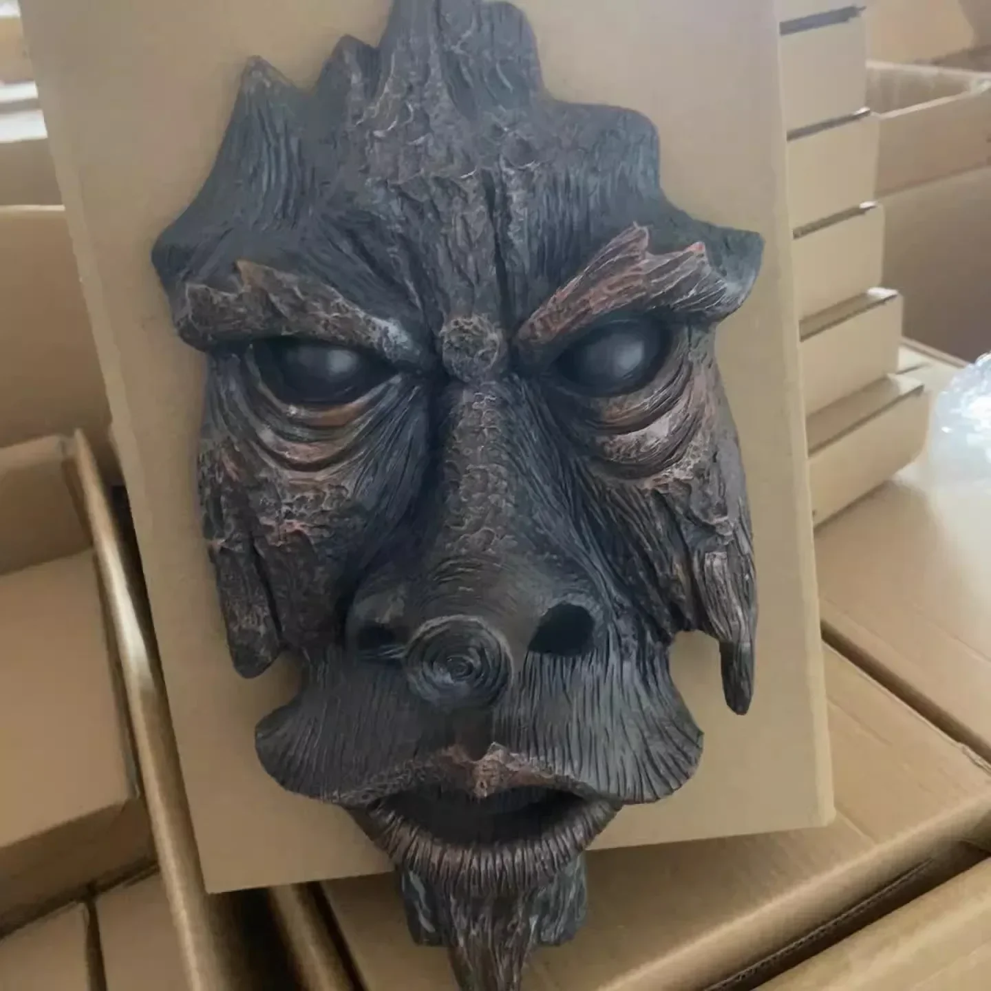 [ตลก] จําลอง Face Greenman Tree ประติมากรรมตกแต่งสวนเรซิ่นรูปปั้น Action Figure ของเล่นเครื่องประดับเด็กที่ดีที่สุดของขวัญ