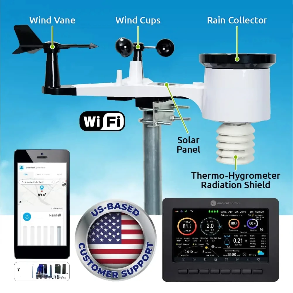 WS-2000 Smart Weather Station with WiFi Remote Monitoring and Alerts