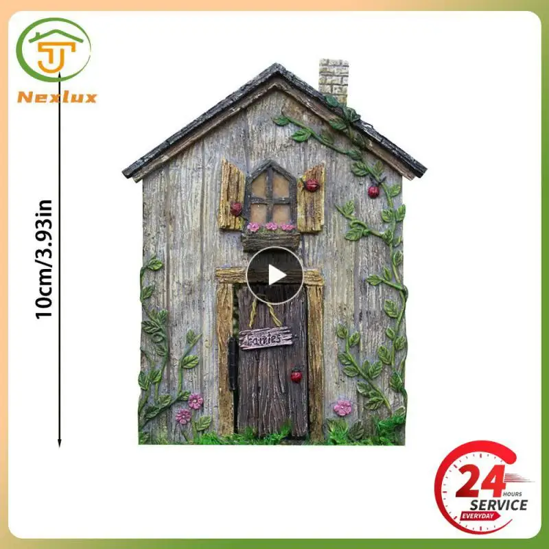 Wooden Fairytales Dwarf Tree Door Decoration Ornaments Children's Toys Home Decor Crafts Fairy Tale Garden Decoration Miniatures