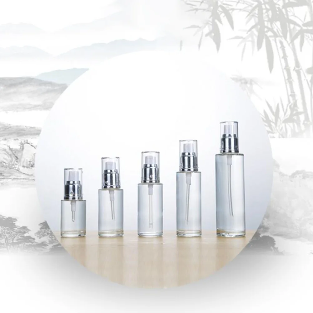 

3Pcs Pressure-Resilient Empty Pump Bottles Silver White Perfect for Travel Portable Essential Oil Nail Oil Bottle