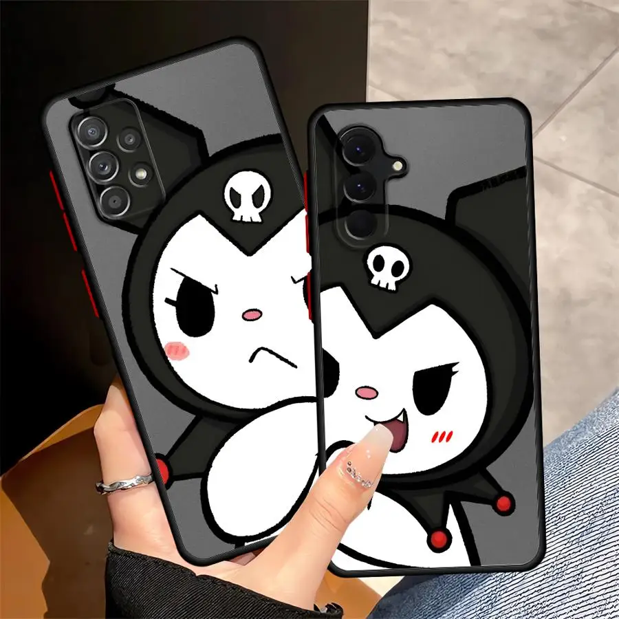 Sanrio Cute Kuromi Phone Cover Case for Samsung Galaxy A35 A54 A56 A55 A53 A16 A15 A73 A33 A17 A52 A14 A23 A34 A36 A52S A72