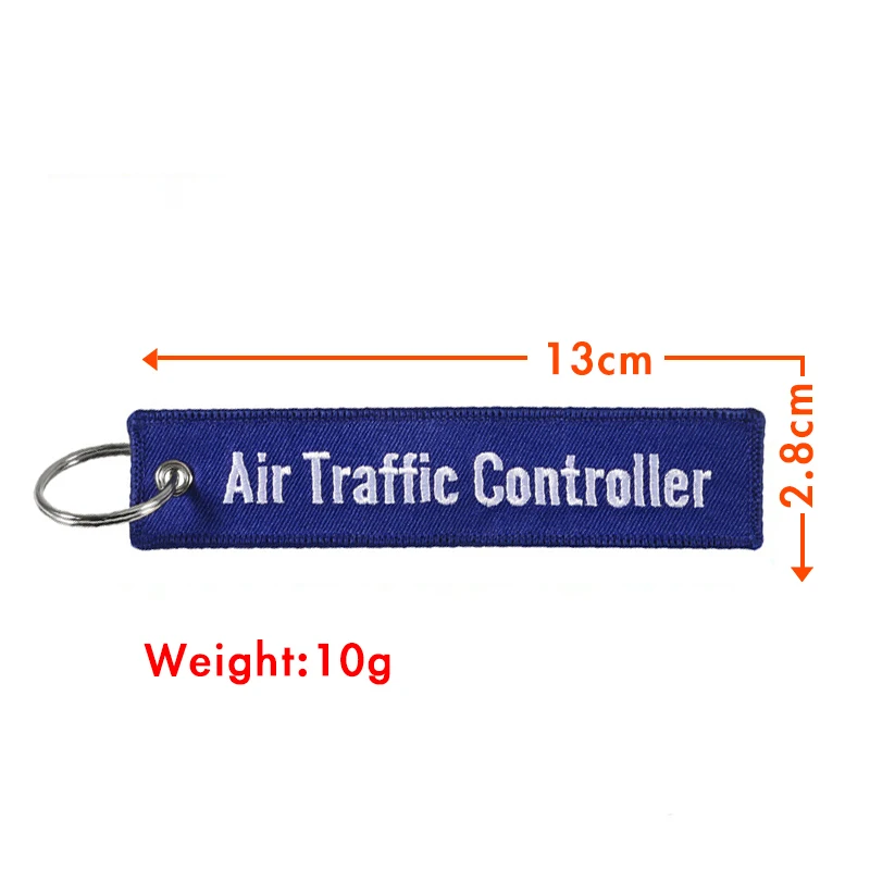 1PC 2PCS 3PCS 3 Packs Air Traffic Control Both Sides Embroidery Key Chain Car Backpack ATC Keychain Gifts Wholesale