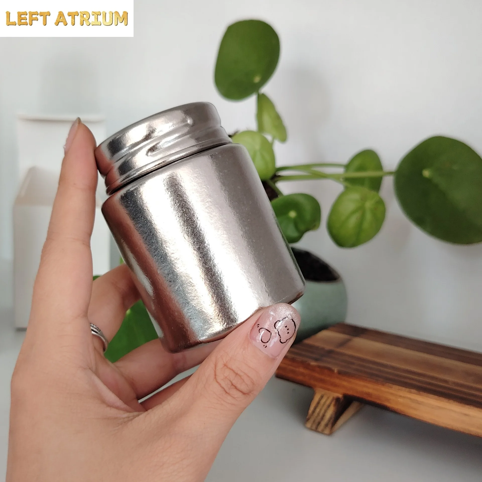 140/240ml Pure Titanium Tea Can,Sealed Moisture-proof,Antibacterial And Mildew Proof,Crystallization,Portable Snack Box