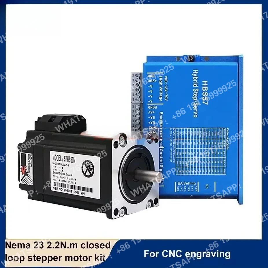Nema23 motor paso a paso de circuito cerrado 2.2Nm HBS57 y 57HS20N Hybird Servo Driver 2 fases DC (16-70V) enrutador CNC impresora 3D