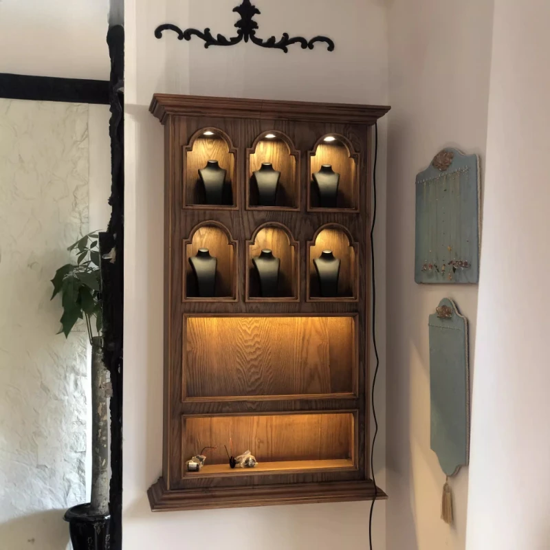 

Medieval necklace display cabinet Hanging Wenwan jewelry wall Display