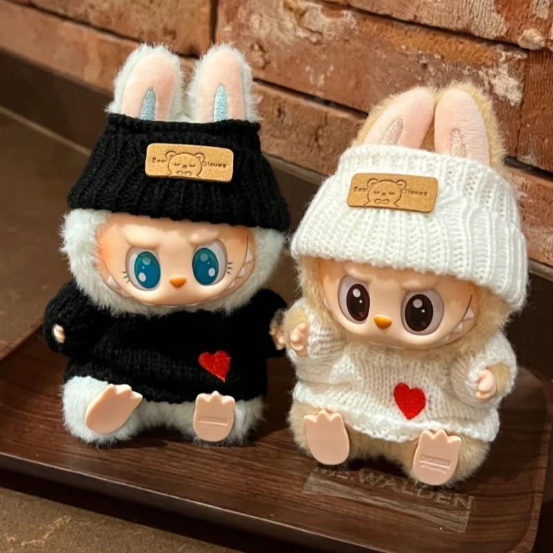 

Clothes love for labubu 17cm doll top hat set DIY accessories fashion doll decoration girl cute birthday gift children toys