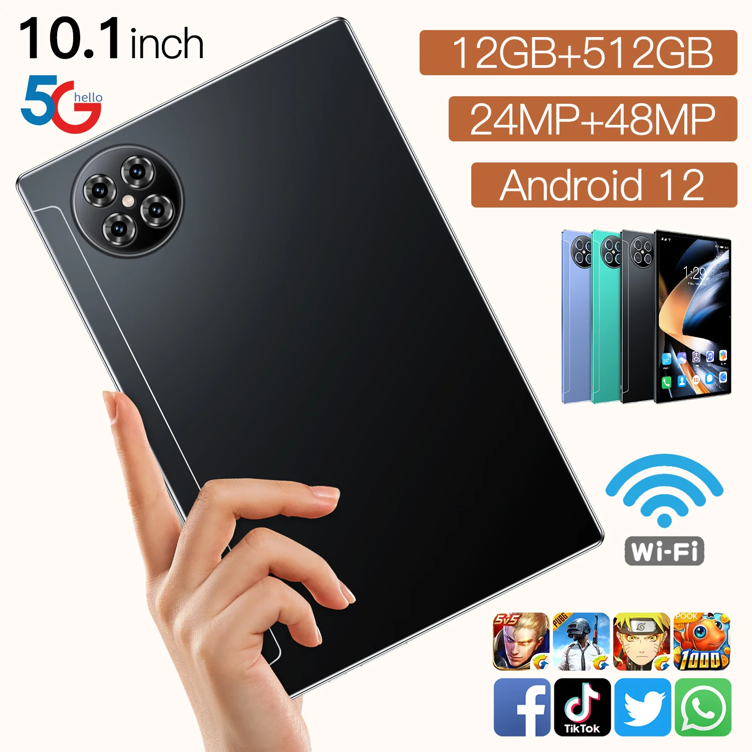 Global Model New X90 Android  8 10.1-inch Tablet 12GB RAM+512GB ROM Bluetooth 5.0 5G Wi-Fi GPS Dual SIM Dual Holding Call Tablet