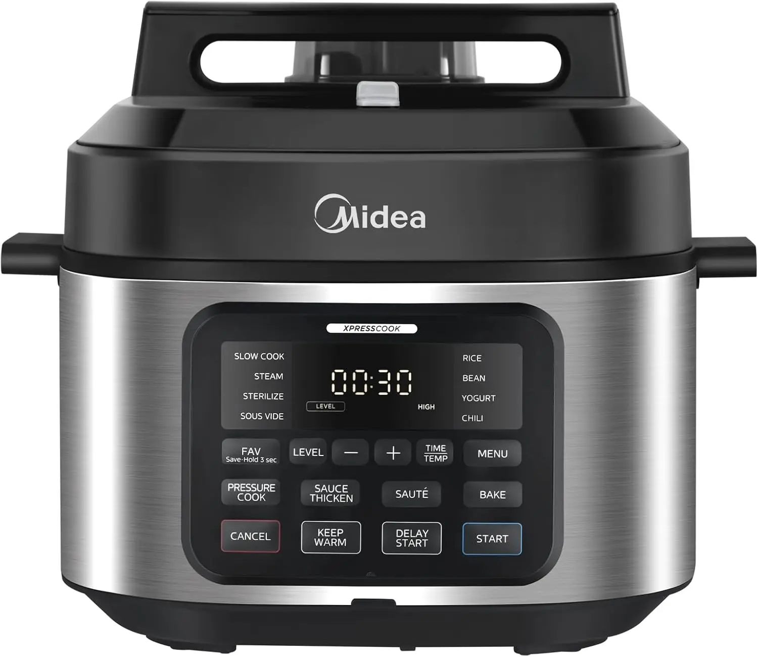 Midea-Olla múltiple 9 en 1, 6L con 12 funciones de cocción, olla a presión (olla lenta y arrocera, Sous Vide, fabricante de pasteles, etc.), 70% Fas