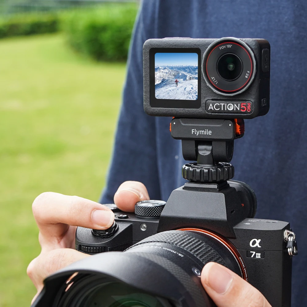 Adaptador de zapata fría para cámara para accesorios DJI Action 5 Pro 4 3, soporte magnético de liberación rápida, soporte para cámara de acción, Base de conexión