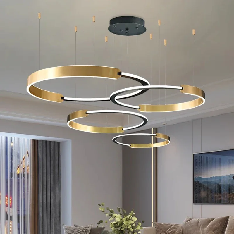 2026 Modern Ring Long Pendant Lights Led Chandeliers For Living Room 2023 Indoor Lighting Ceiling Lamp Interior Lighting Chandel