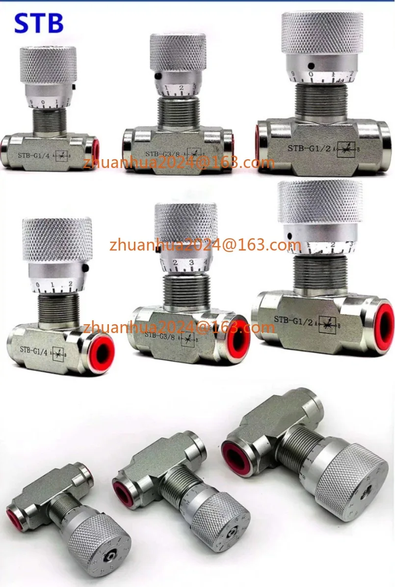 1PC Flow Control Valve STU STB  Hydraulic Throttle Valve One-way/Two-Way  G1/4  G3/8 G1/2  G3/4  G1