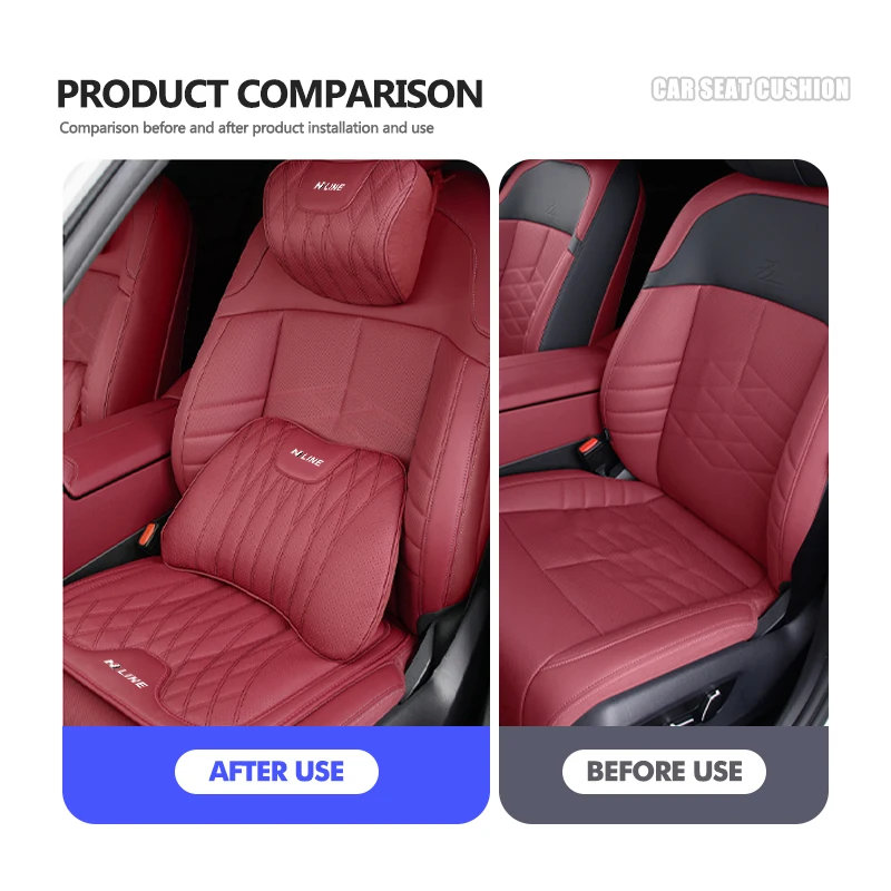Car Neck Headrest Pillow Rest Head Support Cushion Lumbar For Hyundai N Line Tuscon NX4 I20 I30 I10 Sonata Elantra view 3