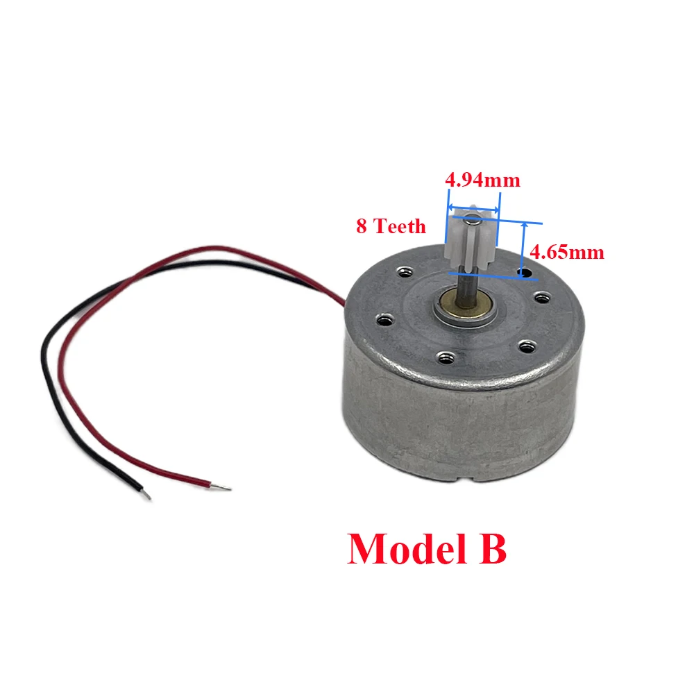 Mini 24mm RF-300C-1D390 RF-300CA DC Motor 1.5V 3V 5V 6V  Mute Motor With 8 Teeth Plastic Gear DIY Solar Power Toy Model