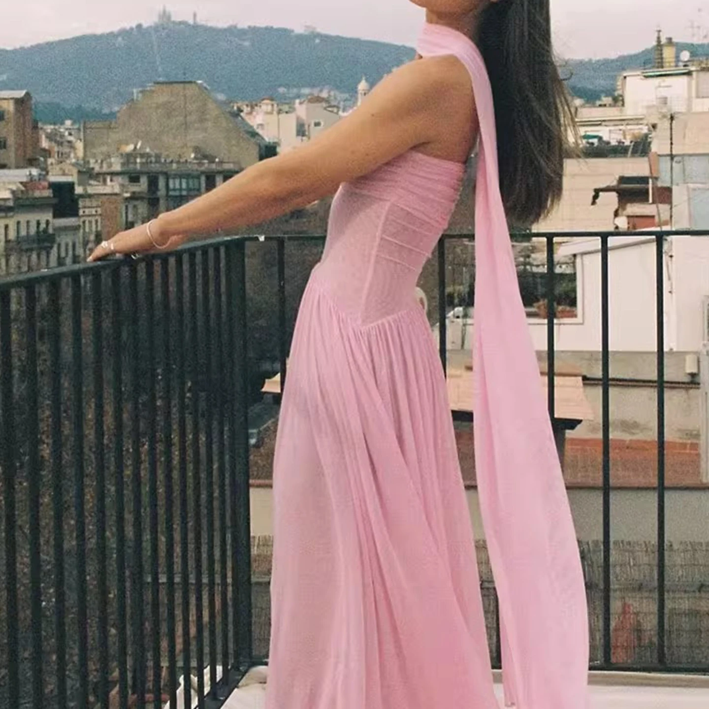 Faionable Me Sling Strap Dr con Sa Autunno 2025 delle nuove donne Personali semplici Dr Pure Color Svel Abbigliamento quotidiano