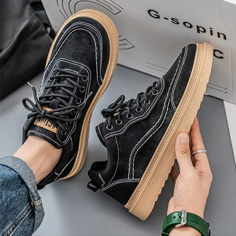 

Spring and Autumn Men's Casual Sneakers Thick Sole Ventilate Nen's Shoes Soft-soled Comfortable Lace-up Shoes zapatos de hombre