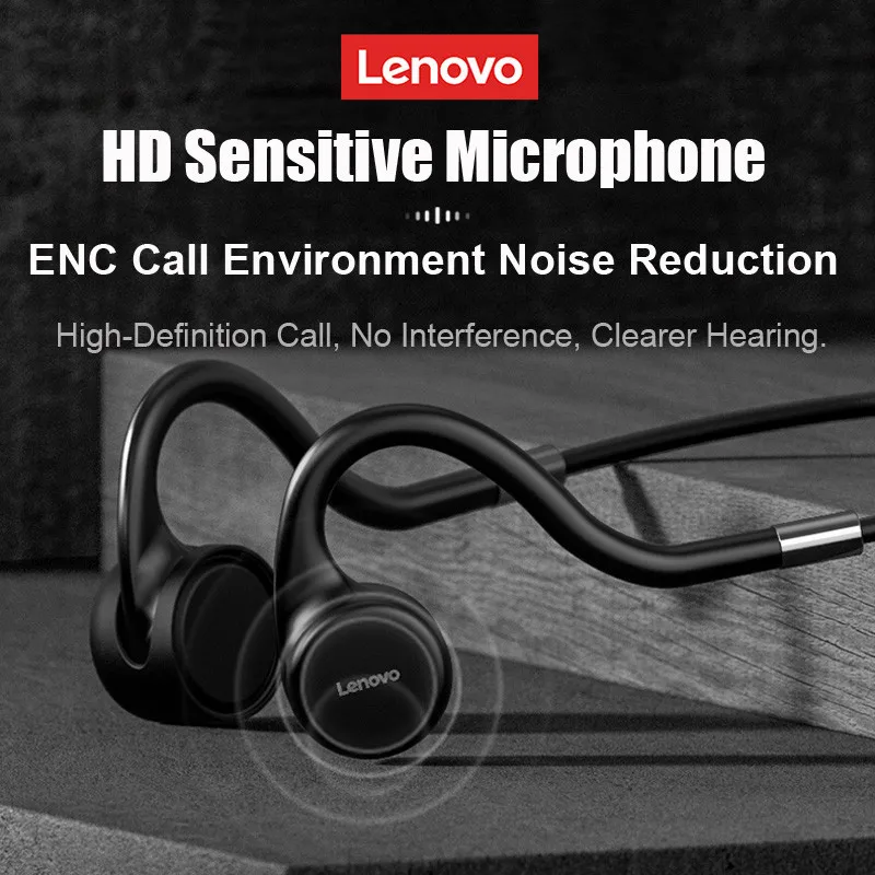 เดิม Lenovo X5 Ture Bone Conduction หูฟัง TWS IPX8กันน้ำหูฟังไร้สายบลูทูธชุดหูฟังสเตอริโอ Hifi